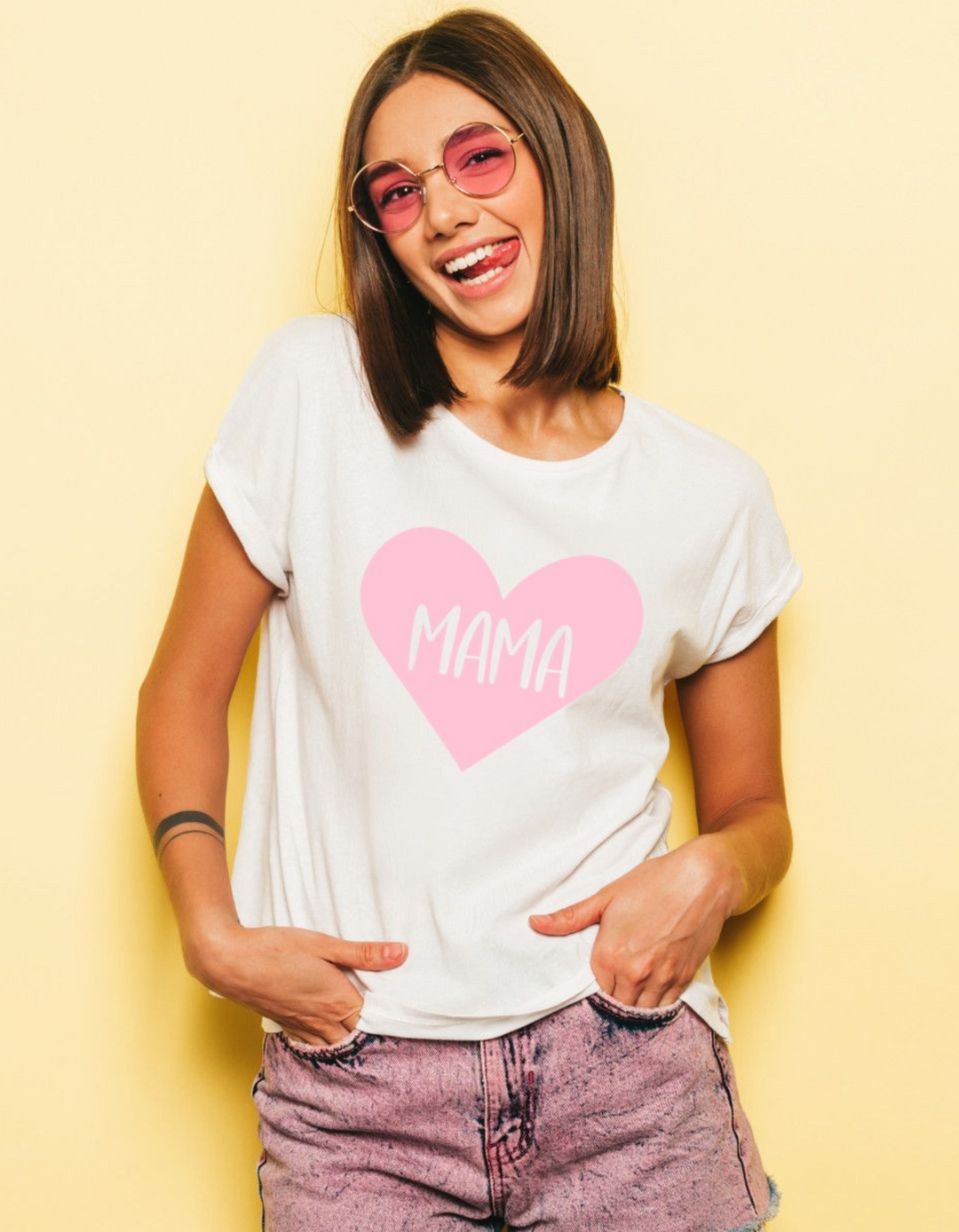 T-Shirt Classic - Herz MAMA hellrosa