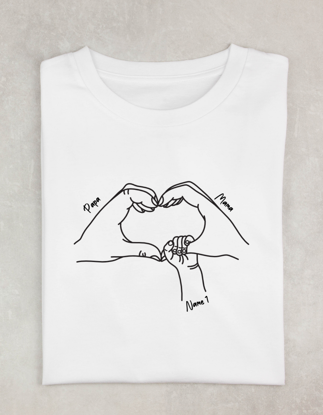 T-Shirt Classic - Herz Hände + Namen *personalisierbar*