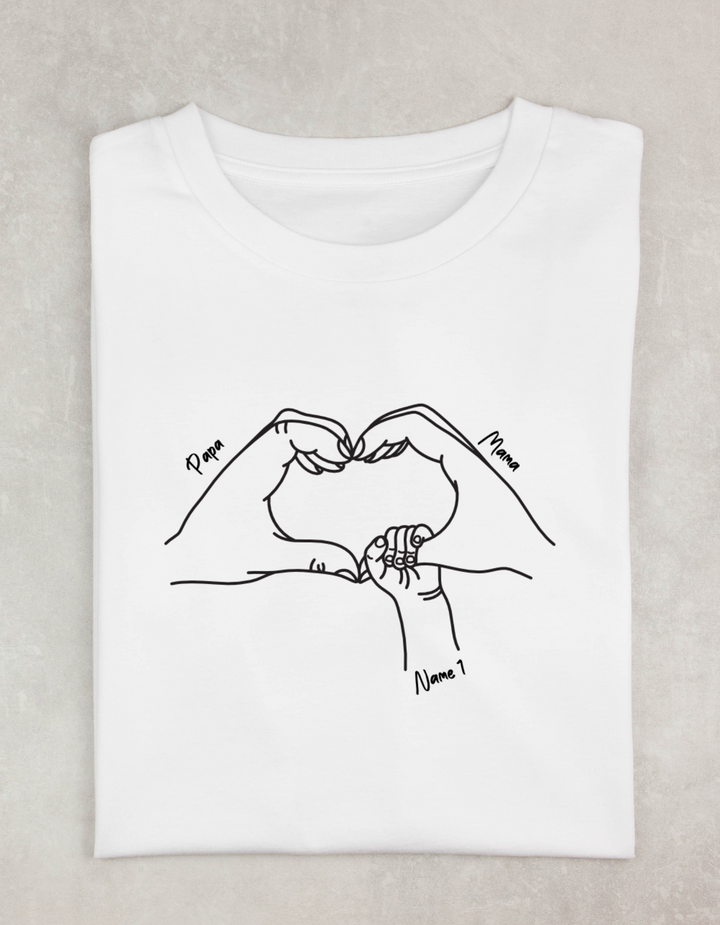 T-Shirt Classic - Herz Hände + Namen *personalisierbar*
