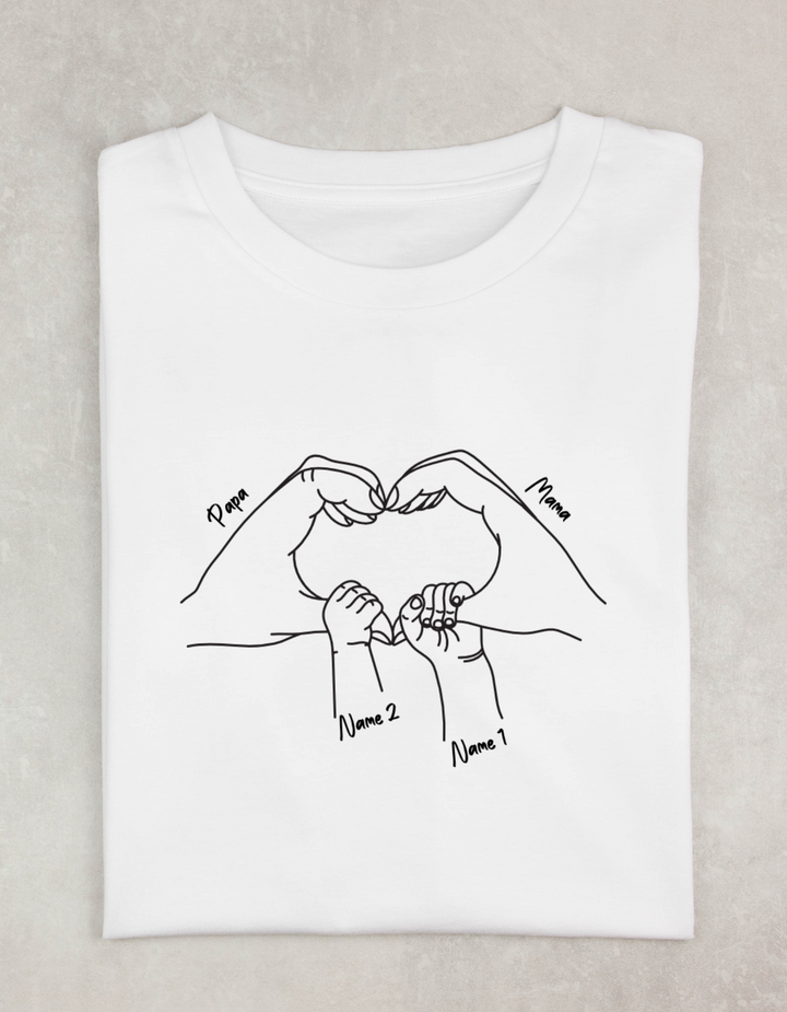 T-Shirt Classic - Herz Hände + Namen *personalisierbar*