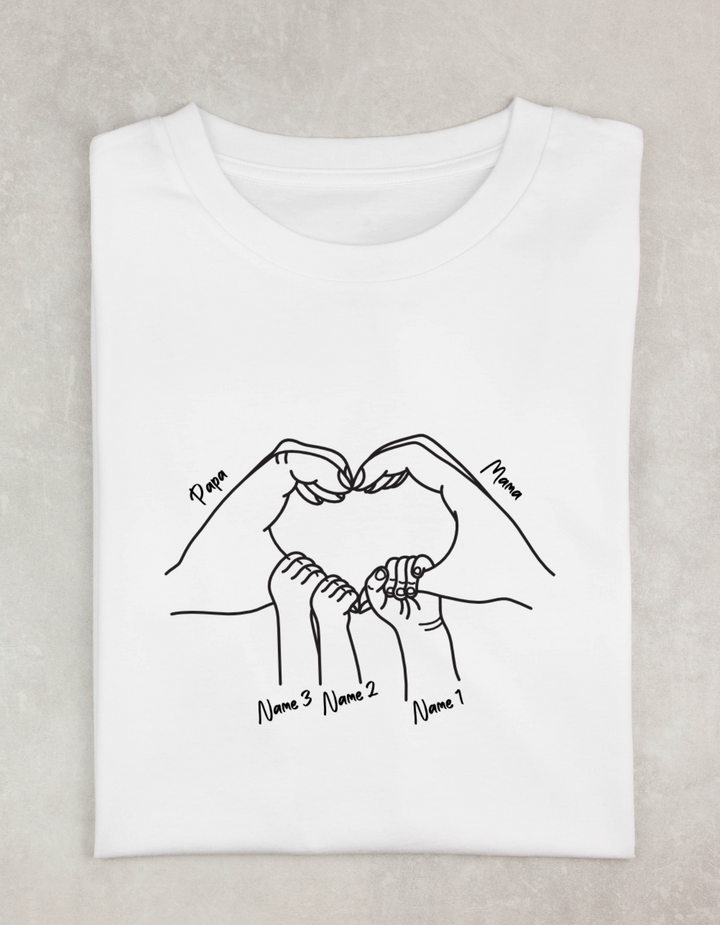 T-Shirt Classic - Herz Hände + Namen *personalisierbar*
